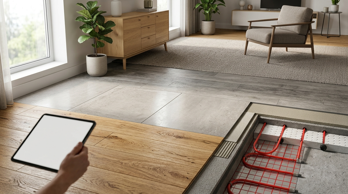 Yerden ısıtma sisteminde zemin kaplamaları 